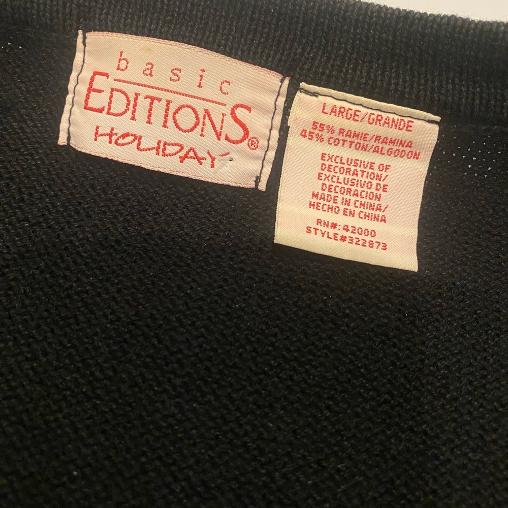 Vintage Basic Editions Holiday Winter Zip Sweater… - image 5